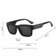 Techsuit Polarized Sunglasses (8491) for Men, UV Protection, Square Frame, TAC Lenses, All Day Wear Matte Black / Gray