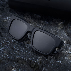 Techsuit Polarized Sunglasses (8491) for Men, UV Protection, Square Frame, TAC Lenses, All Day Wear Matte Black / Cherry