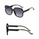 Techsuit Polarized Sunglasses (5228) for Women, UV400, Oversized Classic Design, Daily Wear, PC Frame Black / Gold Techsuit Polarized Sunglasses (5228) for Women, UV400, Oversized Classic Design, Daily Wear, PC Frame Black / Gold