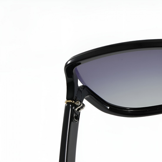 Techsuit Polarized Sunglasses (5228) for Women, UV400, Oversized Classic Design, Daily Wear, PC Frame Black / Gold Techsuit Polarized Sunglasses (5228) for Women, UV400, Oversized Classic Design, Daily Wear, PC Frame Black / Gold