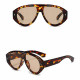 Techsuit Premium Sunglasses (3991) for Women, PC Frame, Retro Glamour, Oversized 70s Aviator, Designer Inspired Safari