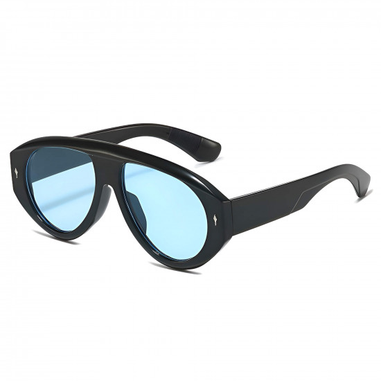 Techsuit Premium Sunglasses (3991) for Women, PC, Retro Glamour, Oversized 70s Aviator, Designer Inspired Blizzard Blue Techsuit Premium Sunglasses (3991) for Women, PC, Retro Glamour, Oversized 70s Aviator, Designer Inspired Blizzard Blue