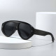 Techsuit Premium Sunglasses (3991) for Women, PC Frame, Retro Glamour, Oversized 70s Aviator, Designer Inspired Black Techsuit Premium Sunglasses (3991) for Women, PC Frame, Retro Glamour, Oversized 70s Aviator, Designer Inspired Black