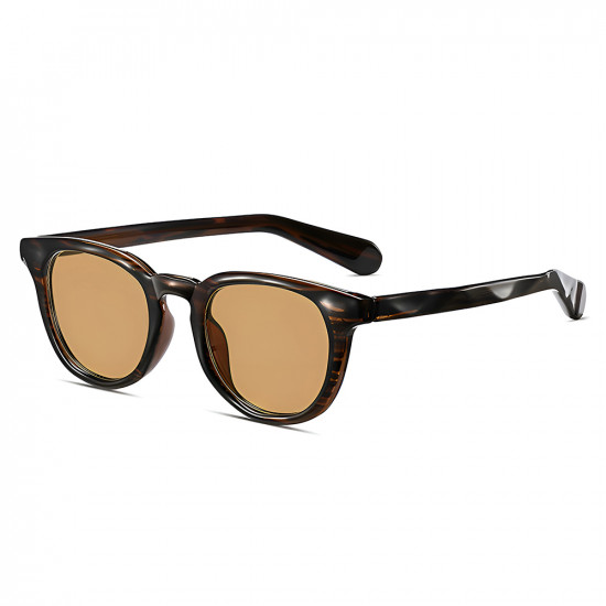 Techsuit Polarized Sunglasses (8663) for Men, UV Protection, Clear Vision, TR90, Round, for Traveling Hawksbill Tea Techsuit Polarized Sunglasses (8663) for Men, UV Protection, Clear Vision, TR90, Round, for Traveling Hawksbill Tea