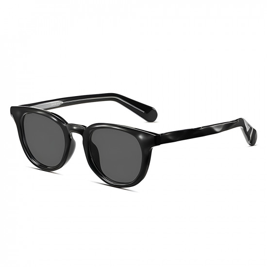 Techsuit Polarized Sunglasses (8663) for Men, UV Protection, Clear Vision, TR90, Round Style, for Traveling Black Techsuit Polarized Sunglasses (8663) for Men, UV Protection, Clear Vision, TR90, Round Style, for Traveling Black