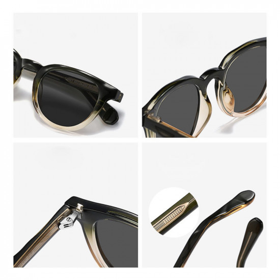 Techsuit Polarized Sunglasses (8663) for Men, UV Protection, Clear Vision, TR90, Round Style, for Traveling Black Techsuit Polarized Sunglasses (8663) for Men, UV Protection, Clear Vision, TR90, Round Style, for Traveling Black