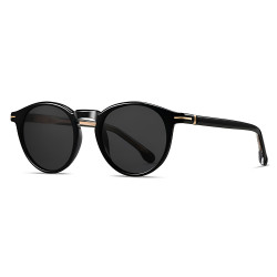Techsuit Polarized Sunglasses (31235) for Men, Fashion, TR90 Frame, Scratch resistant TAC Lenses, Acetate Legs Black