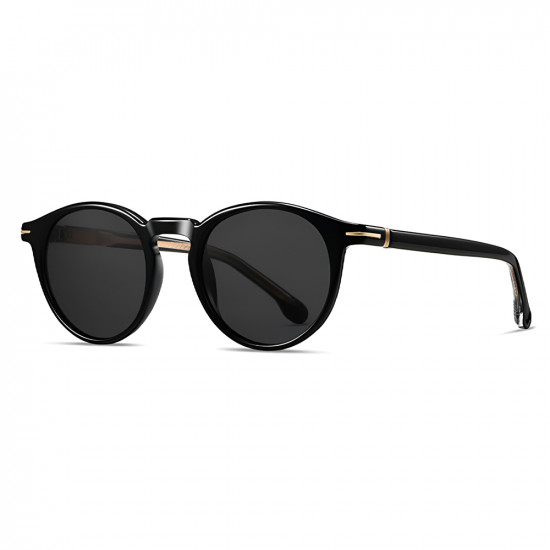 Techsuit Polarized Sunglasses (31235) for Men, Fashion, TR90 Frame, Scratch resistant TAC Lenses, Acetate Legs Black