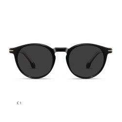 Techsuit Polarized Sunglasses (31235) for Men, Fashion, TR90 Frame, Scratch resistant TAC Lenses, Acetate Legs Black