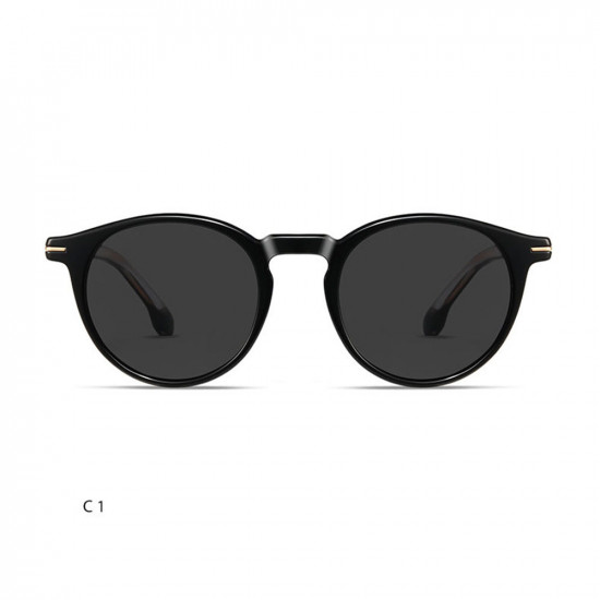 Techsuit Polarized Sunglasses (31235) for Men, Fashion, TR90 Frame, Scratch resistant TAC Lenses, Acetate Legs Black