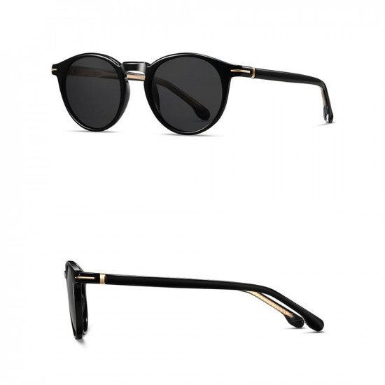 Techsuit Polarized Sunglasses (31235) for Men, Fashion, TR90 Frame, Scratch resistant TAC Lenses, Acetate Legs Black
