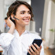 Techsuit Premium Bluetooth Headset PowerTalks (G6) Dual Mic Noise Cancelling, Bluetooth V5.1, 100H Talk Time Black