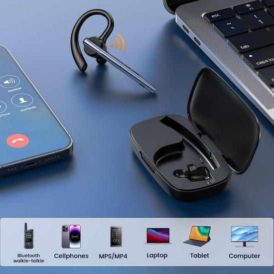 Techsuit Bluetooth Headset Vocelis Pro (CB4) Bluetooth 5.1, Hook Design, Noise Cancelling Microphone, 500mAh Blue Techsuit Bluetooth Headset Vocelis Pro (CB4) Bluetooth 5.1, Hook Design, Noise Cancelling Microphone, 500mAh Blue