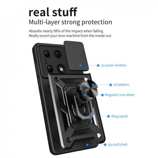 Techsuit CamShield Series Xiaomi Redmi Note 13 Pro 4G / Poco M6 Pro 4G Black