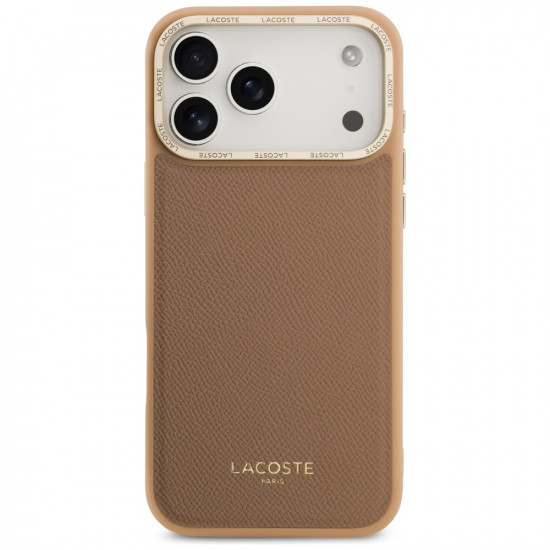 Lacoste Champs Elysees Gold Logo MagSafe Case for iPhone 17 Pro Max Pink Lacoste Champs Elysees Gold Logo MagSafe Case for iPhone 17 Pro Max Pink