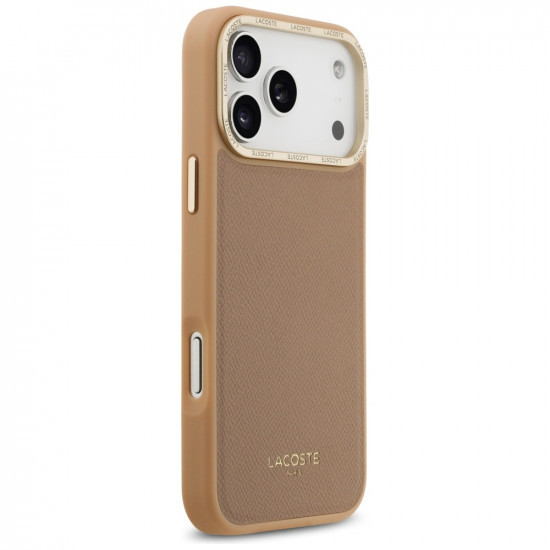 Lacoste Champs Elysees Gold Logo MagSafe Case for iPhone 17 Pro Max Pink Lacoste Champs Elysees Gold Logo MagSafe Case for iPhone 17 Pro Max Pink