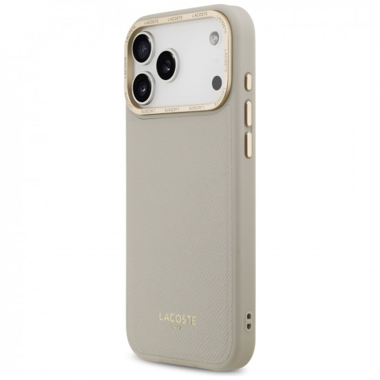 Lacoste Champs Elysees Gold Logo MagSafe case for iPhone 17 Pro Max taupe Lacoste Champs Elysees Gold Logo MagSafe case for iPhone 17 Pro Max taupe