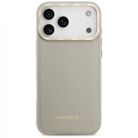 Lacoste Champs Elysees Gold Logo MagSafe case for iPhone 17 Pro Max taupe Lacoste Champs Elysees Gold Logo MagSafe case for iPhone 17 Pro Max taupe