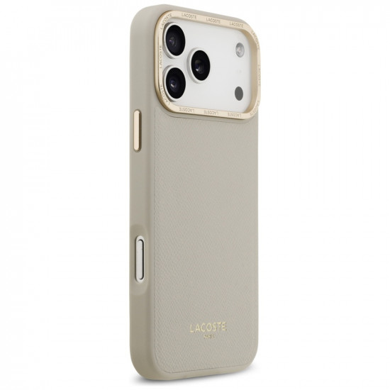 Lacoste Champs Elysees Gold Logo MagSafe case for iPhone 17 Pro Max taupe Lacoste Champs Elysees Gold Logo MagSafe case for iPhone 17 Pro Max taupe
