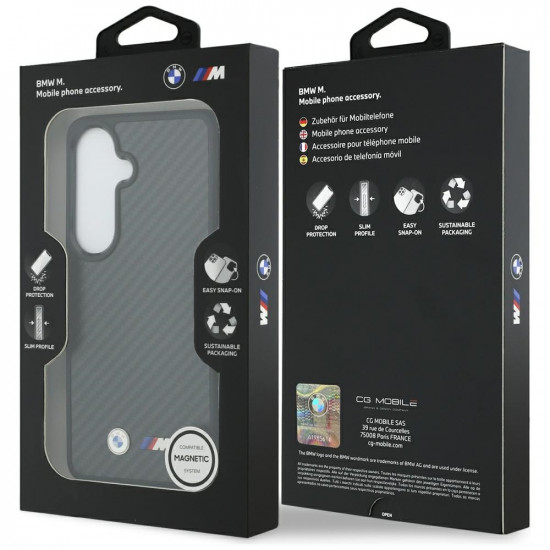 Case BMW M Kevlar Logo MagSafe for Samsung Galaxy S26 black