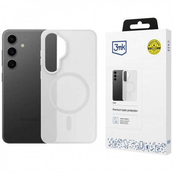 3MK Smoke MagCase Case for Samsung Galaxy S25, White 3MK Smoke MagCase Case for Samsung Galaxy S25, White