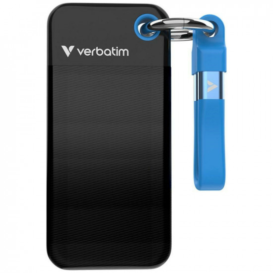 Verbatim Pocket SSD External Drive 128GB USB-C 3.2 Gen.2 Black and Blue 32433 Verbatim Pocket SSD External Drive 128GB USB-C 3.2 Gen.2 Black and Blue 32433