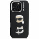 Case Karl Lagerfeld FW Grained Karl & Choupette Heads Pins for iPhone 16 Pro black Case Karl Lagerfeld FW Grained Karl & Choupette Heads Pins for iPhone 16 Pro black