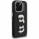 Case Karl Lagerfeld FW Grained Karl & Choupette Heads Pins for iPhone 16 Pro black Case Karl Lagerfeld FW Grained Karl & Choupette Heads Pins for iPhone 16 Pro black