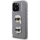 Case Karl Lagerfeld FW Grained Karl & Choupette Heads Pins for iPhone 16 Pro gray Case Karl Lagerfeld FW Grained Karl & Choupette Heads Pins for iPhone 16 Pro gray