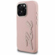 Case Karl Lagerfeld FW Grained Signature Logo for iPhone 16 Pro Max pink