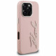 Case Karl Lagerfeld FW Grained Signature Logo for iPhone 16 Pro Max pink