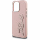 Case Karl Lagerfeld FW Grained Signature Logo for iPhone 16 Pro Max pink