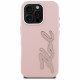Case Karl Lagerfeld FW Grained Signature Logo for iPhone 16 Pro pink