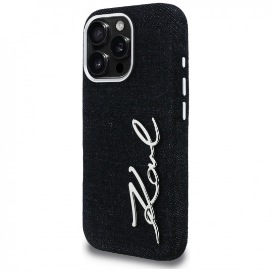 Case Karl Lagerfeld FW Jeans Signature Logo for iPhone 16 Pro black
