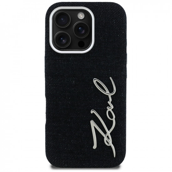 Case Karl Lagerfeld FW Jeans Signature Logo for iPhone 16 Pro black