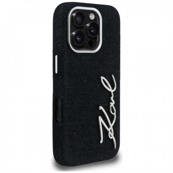 Case Karl Lagerfeld FW Jeans Signature Logo for iPhone 16 Pro Max black