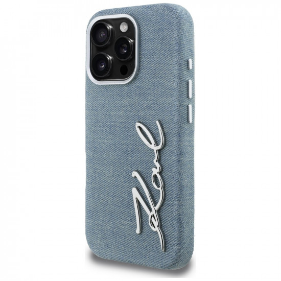 Case Karl Lagerfeld FW Jeans Signature Logo for iPhone 16 Pro Max blue