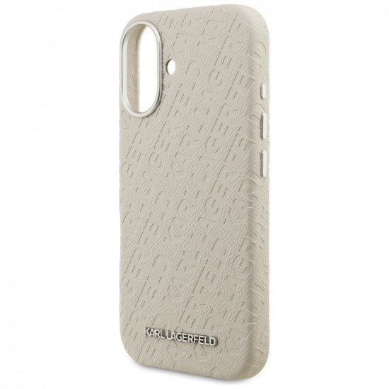 Karl Lagerfeld FW Stamped Karl MagSafe Case for iPhone 16 beige