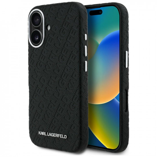 Karl Lagerfeld FW Stamped Karl MagSafe Case for iPhone 16 black