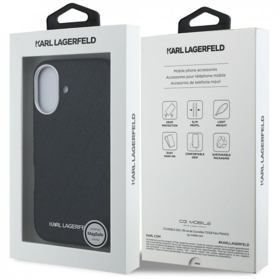 Karl Lagerfeld FW Stamped Karl MagSafe Case for iPhone 16 black