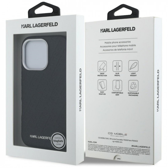 Karl Lagerfeld FW Stamped Karl MagSafe Case for iPhone 16 Pro black
