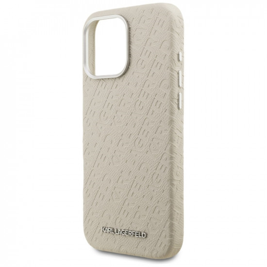 Karl Lagerfeld FW Stamped Karl MagSafe Case for iPhone 16 Pro Max Beige