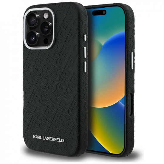 Karl Lagerfeld FW Stamped Karl MagSafe Case for iPhone 16 Pro Max black