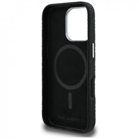 Karl Lagerfeld FW Stamped Karl MagSafe Case for iPhone 16 Pro Max black