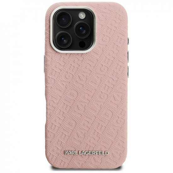 Karl Lagerfeld FW Stamped Karl MagSafe Case for iPhone 16 Pro Max pink