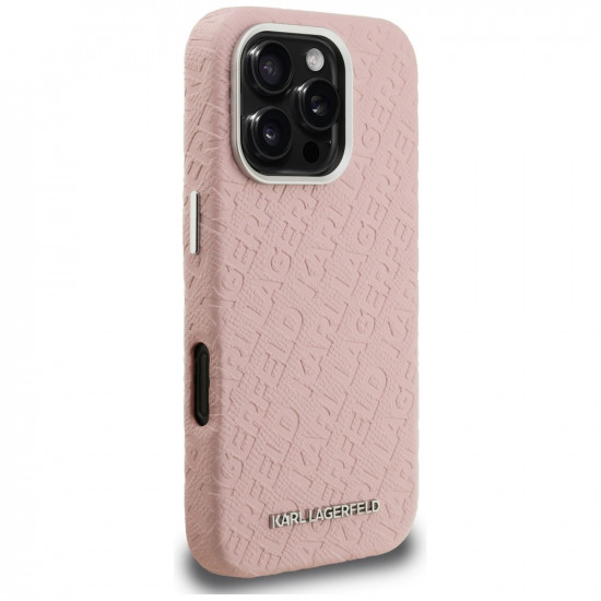 Karl Lagerfeld FW Stamped Karl MagSafe Case for iPhone 16 Pro pink