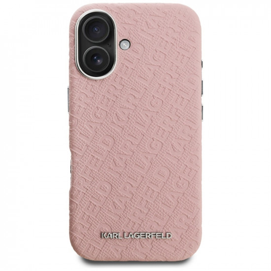 Karl Lagerfeld FW Stamped Karl MagSafe Case for iPhone 16 pink