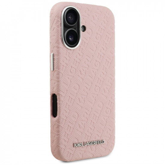 Karl Lagerfeld FW Stamped Karl MagSafe Case for iPhone 16 pink