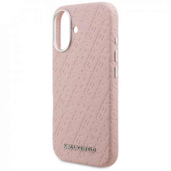 Karl Lagerfeld FW Stamped Karl MagSafe Case for iPhone 16 pink