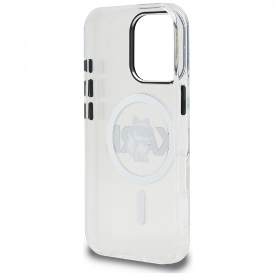 Case Karl Lagerfeld IML Choupette Sketch Logo MagSafe for iPhone 16 Pro Max transparent